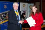 Winner Holiday Wallis (Violin) receiving her prize and certificate from SVP Derek Murphy